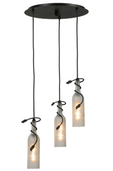 Tuscan Vineyard Three Light Chandelier in Black Metal (57|147536)