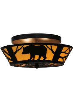 Bear On The Loose Two Light Flushmount in Textured Black (57|144229)