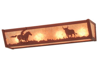 Cowboy & Steer Four Light Vanity in Rust (57|14396)
