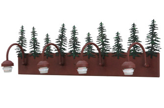 Spruce Pine Four Light Vanity in Wrought Iron On Rust/Green Trees (57|142629)