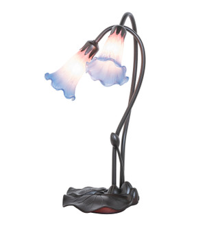 Pink/Blue Pond Lily Two Light Accent Lamp in Mahogany Bronze (57|14064)