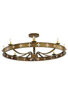 Byzantine Eight Light Semi-Flushmount in Brushed Gold (57|138435)