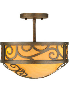Lilliana Three Light Semi-Flushmount in Gilded Tobacco (57|137259)