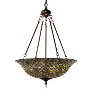 Tiffany Fishscale Three Light Pendant in Mahogany Bronze (57|135825)