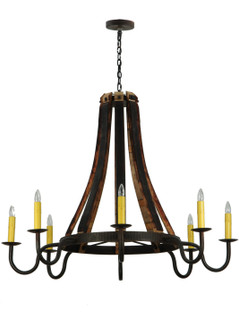Barrel Stave Eight Light Chandelier in Costello Black (57|135754)