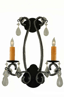 Peak Crystal Two Light Wall Sconce in Black Textured (57|133962)