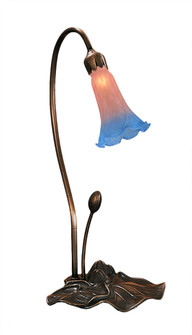 Pink/Blue Pond Lily One Light Accent Lamp in Mahogany Bronze (57|13394)