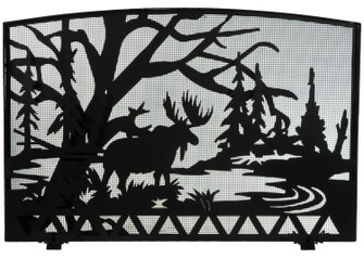 Moose Creek Fireplace Screen in Black Metal (57|131936)