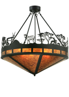 Serengeti Six Light Inverted Pendant in Black (57|130870)