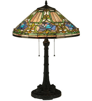 Tiffany Floral Two Light Table Lamp in Mahogany Bronze (57|124816)
