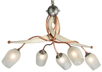 Ballerina Five Light Chandelier in Raw Copper & Brushed Stainless Steel (57|121693)