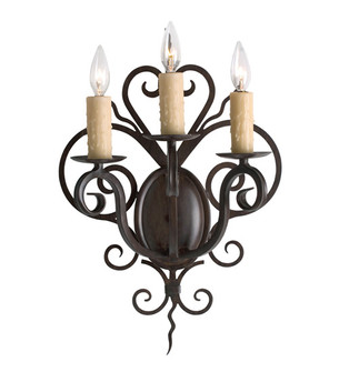 Kenneth Three Light Wall Sconce in Rustic Iron (57|120138)
