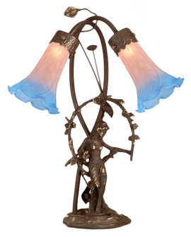Pink Pond Lily Two Light Accent Lamp in Mahogany Bronze (57|11943)