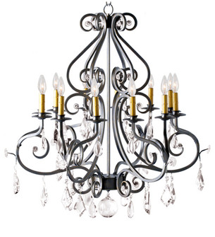 Gia 12 Light Chandelier in Blackened Pewter (57|117525)