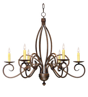 Squire Six Light Chandelier in Vintage Copper (57|115990)