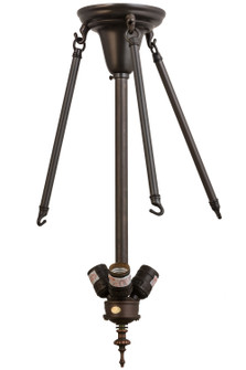 Traditional Three Light Semi Flush w/Rods Hardware in Craftsman Brown (57|115266)
