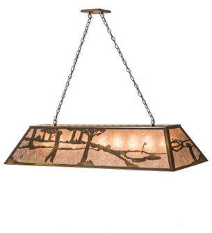 Golf Nine Light Oblong Pendant in Antique Copper (57|111946)