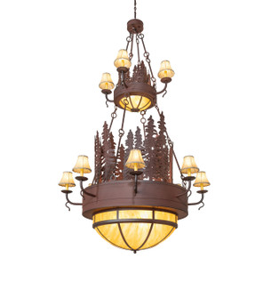 Walden Pine 15 Light Chandelier in Rust Over Wrought Iron (57|111636)