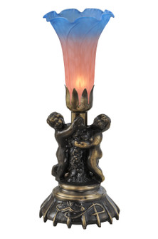 Pink/Blue One Light Mini Lamp in Antique Brass (57|11098)