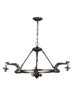 Leaping Trout Six Light Chandelier in Mahogany Bronze (57|110426)