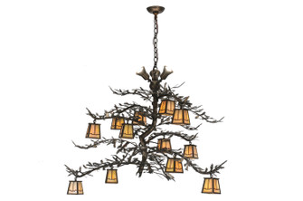 Pine Branch 15 Light Chandelier in Antique Copper Green Needles (57|110031)