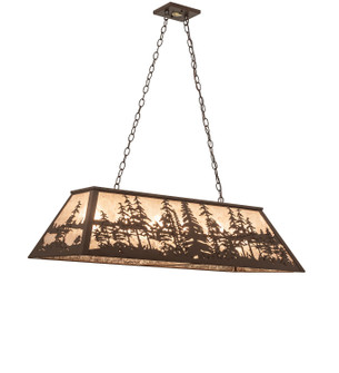 Tall Pines Six Light Oblong Pendant in Caf Noir (57|108527)