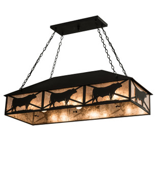 Steer Nine Light Oblong Pendant in Wrought Iron (57|106870)