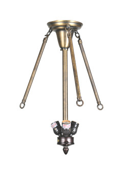 Semi Flush with Chains Three Light Semi Flush w/Chains Hardware in Antique Brass (57|105684)