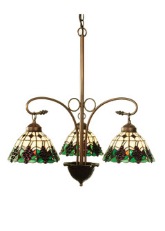 Meyda Grape Three Light Chandelier in Beige Purple Xag Green Mahogany Bronze (57|103183)