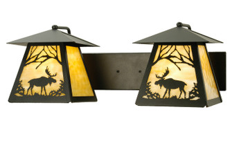 Moose At Dawn Two Light Wall Sconce in Textured Black (57|100846)