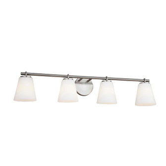 Fusion Four Light Bath Bar in Brushed Nickel (102|FSN-8034-OPAL-NCKL)