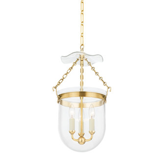 Rousham Three Light Lantern in Aged Brass (70|MDS1601-AGB)