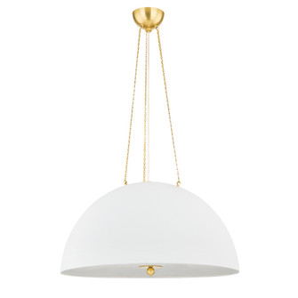Chiswick Four Light Pendant in Aged Brass/White Plaster (70|MDS1101-AGB/WP)