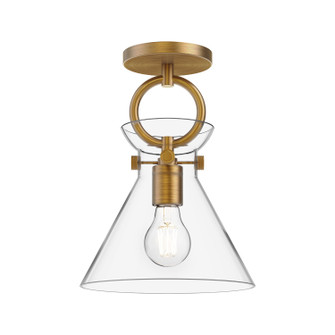 Emerson One Light Semi-Flush Mount in Aged Gold/Clear (452|SF412509AGCL)