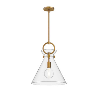 Emerson One Light Pendant in Aged Gold/Clear Glass (452|PD412514AGCL)