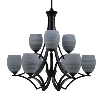 Zilo Nine Light Chandelier in Matte Black (200|569-MB-4022)