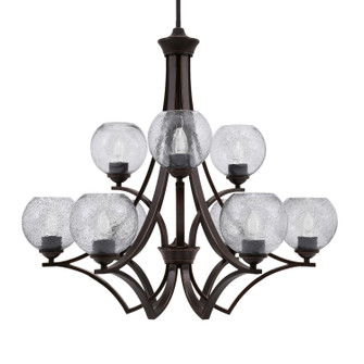 Zilo Nine Light Chandelier in Dark Granite (200|569-DG-4102)