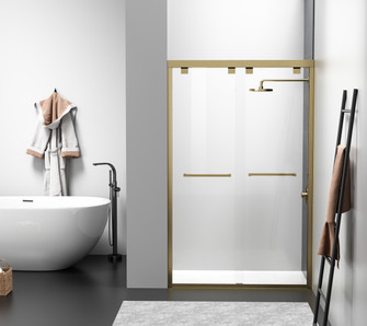 Warren Shower Door in Brushed Gold (173|SD303-4876BGD)