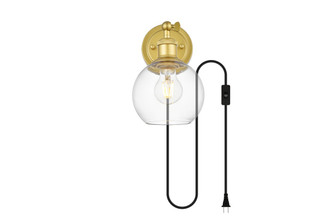 Wesson One Light Wall Sconce in Brass and Clear (173|LD7330W6BRA)