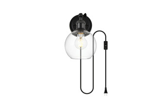 Wesson One Light Wall Sconce in Black and Clear (173|LD7330W6BLK)