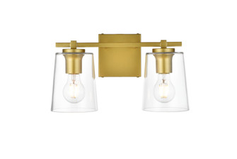 Kacey Two Light Bath Sconce in Brass and Clear (173|LD7310W14BRA)