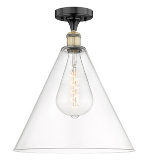 Edison One Light Semi-Flush Mount in Black Antique Brass (405|616-1F-BAB-GBC-162)