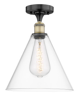 Edison One Light Semi-Flush Mount in Black Antique Brass (405|616-1F-BAB-GBC-122)
