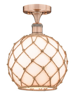 Edison One Light Semi-Flush Mount in Antique Copper (405|616-1F-AC-G121-10RB)