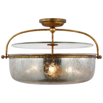 Lorford LED Semi-Flush Mount in Gilded Iron (268|CHC 4272GI-MG)