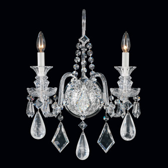 Hamilton Rock Crystal Two Light Wall Sconce in Polished Silver (53|5502CL)