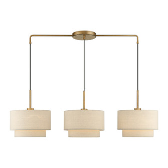 Bellingham Three Light Linear Chandelier in Antique Gold Leaf (107|58893-48)