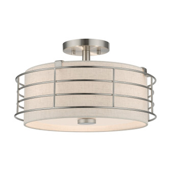 Blanchard Three Light Semi-Flush Mount in Brushed Nickel (107|55118-91)