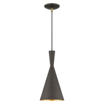 Waldorf One Light Pendant in Bronze with Antique Brass (107|41185-07)