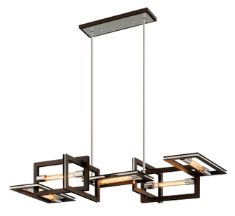 Enigma Five Light Linear Pendant in Bronze With Polished Stainless (67|F6185-TBZ/SS)